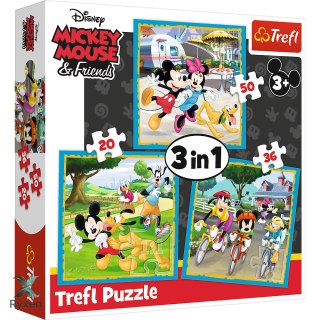 Puzzle - 3w1 (20, 36, 50) - Myszka Miki z przyjaciółmi - Trefl 34846