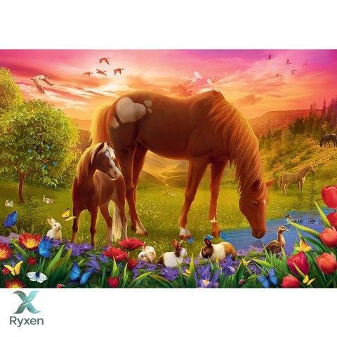 Puzzle - 500 - Konie na łące - Trefl 37451