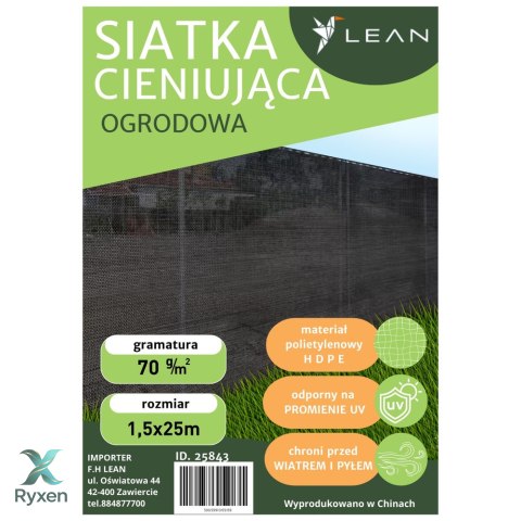 Siatka Cieniująca Na Ogrodzenie Płot Maskująca Czarna 1.5M 25M 70g/m²