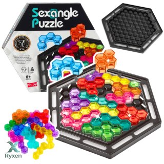 Łamigłówka Logiczna Sexangle Puzzle Tetris 16 Klocków 112 Zadań