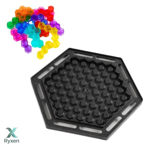 Łamigłówka Logiczna Sexangle Puzzle Tetris 16 Klocków 112 Zadań
