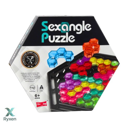 Łamigłówka Logiczna Sexangle Puzzle Tetris 16 Klocków 112 Zadań