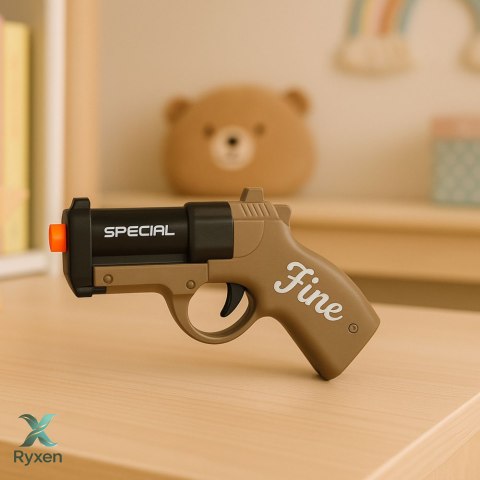 Mini Pistolet Broń Na Naboje I Łuski Czarno-Brązowy 13,5 cm