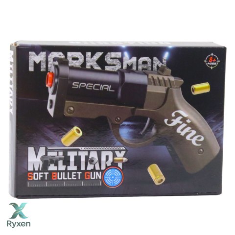 Mini Pistolet Broń Na Naboje I Łuski Czarno-Brązowy 13,5 cm