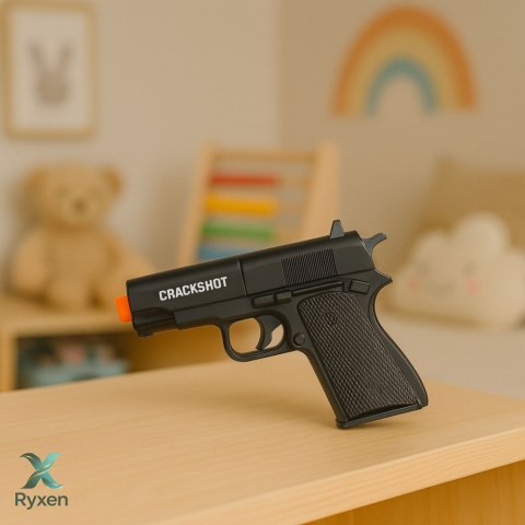 Mini Pistolet Broń Na Naboje I Łuski Czarny 13,5 cm