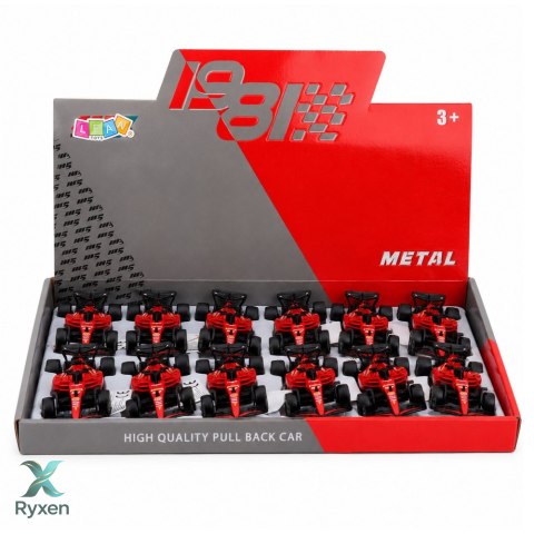 Autko Wyścigówka Metalowa Formuła Napęd Pull Back Czerwona 1:43