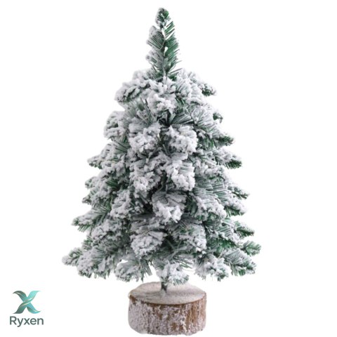 Choinka Ozdobna Dekoracyjna Sztuczna Na Pniu Pokryta Śniegiem 60 x 16 cm