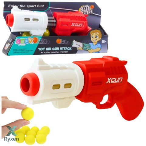 Pistolet Broń Na Miękkie Kulki Piankowe XGUN Czerwony 6 szt.