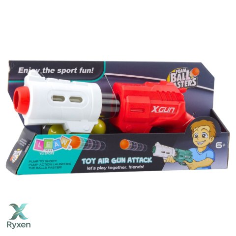 Pistolet Broń Na Miękkie Kulki Piankowe XGUN Czerwony 6 szt.