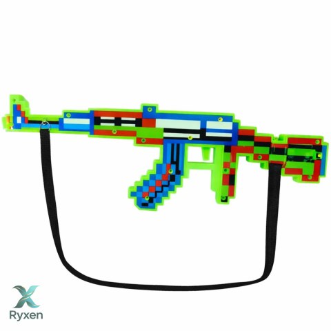 Karabin Pikselowy Broń Światła Dźwięki Laser Zielony 45 cm