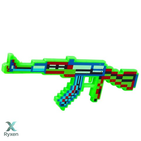 Karabin Pikselowy Broń Światła Dźwięki Laser Zielony 45 cm