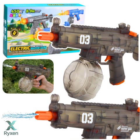 Elektryczny Karabin Pistolet Na Wodę Automatyczny Czarny Zasięg 8-9m 450 ml