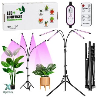 Lampa LED Do Wzrostu Uprawy I Doświetlania Roślin Statyw 4 Panele Pilot
