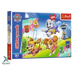 Puzzle - 100 Glitter - Psi Patrol - Błyszczące psiaki - Trefl 14835