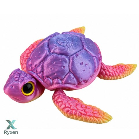 Figurka Żółw Morski 3D Ruchome Płetwy Głowa Mieniący Się Kolorowy 8 cm