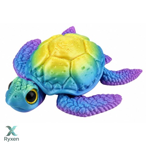 Figurka Żółw Morski 3D Ruchome Płetwy Głowa Mieniący Się Kolorowy 8 cm