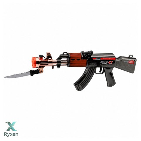Karabin AK47 Broń Na Baterie Rekwizyt Nóż Efekt Dymny Światła Dźwięki