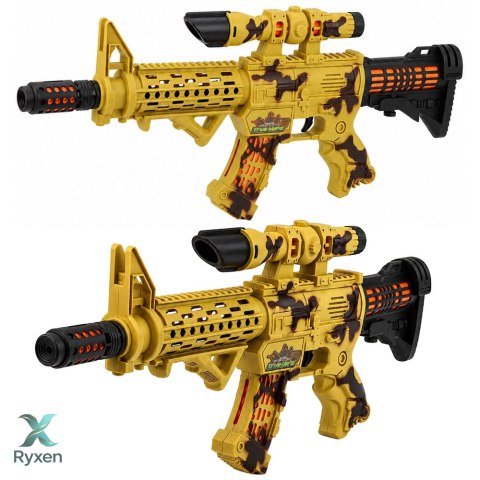 Karabin Zabawkowy Moro Luneta Ruchomy Tłumik Światła Dźwięki 54 cm