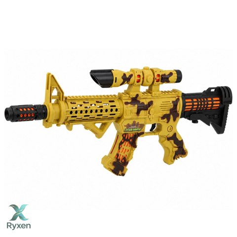Karabin Zabawkowy Moro Luneta Ruchomy Tłumik Światła Dźwięki 54 cm