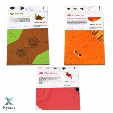 Kolorowy Zeszyt z Origami Dla Dzieci Zwierzęta Poziomy Trudności 30 Arkuszy