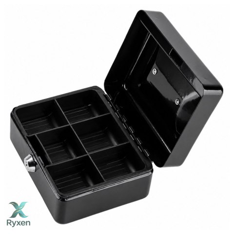 Mała Kasetka Na Pieniądze Metalowa Sejf Skrytka Na Klucz Czarna 13x10 cm