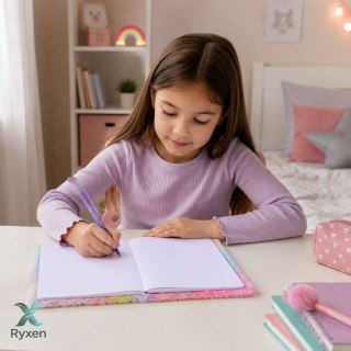 Pluszowy Miękki Notes Pamiętnik Z Kotkiem Kłódka Kluczyki Czyste Kartki