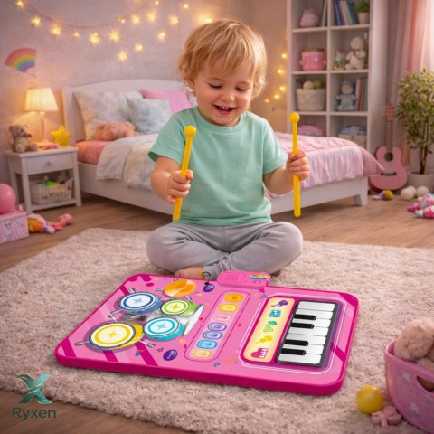 Interaktywna Mata Muzyczna Taneczna Edukacyjna Perkusja Pianinko 2w1