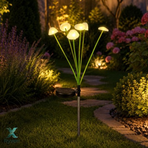 Lampka Solarna Ogrodowa Dekoracyjna Grzybki Ciepłe Światło LED 70cm