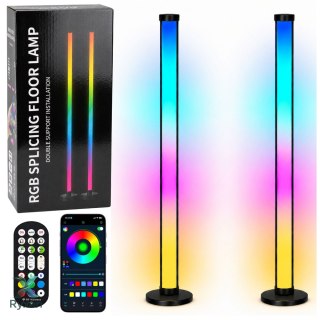Lampy Podłogowe Smart Kolorowe Światła LED RGB Pilot Aplikacja 125cm 2 szt.
