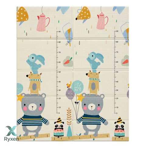 Mata Edukacyjna Do Raczkowania Piankowa Składana Dwustronna Pandy 180x150cm