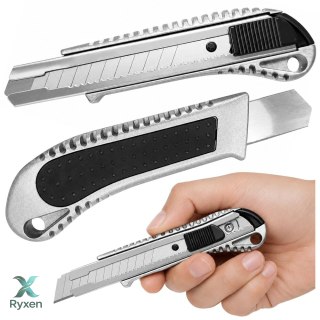 Nóż Segmentowy Aluminiowy Wysuwany Z Blokadą Łamane Ostrze 18 mm