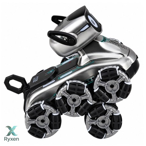 Pies Robot Zdalnie Sterowany RC 8 Kół Tryb Demo Sztuczki Srebrny