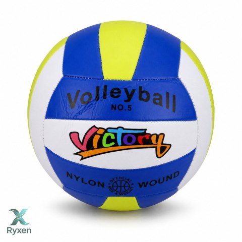 Piłka Treningowa Do Gry Siatkówki Odbijania Żółto Biało Niebieska 22cm r.5