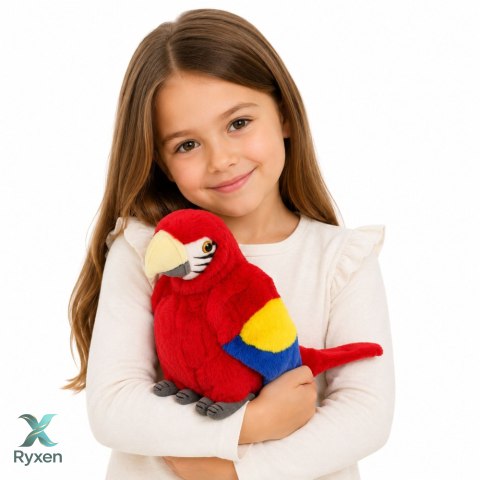 Pluszowa Papuga Ara Ptak Egzotyczny Maskotka Przytulanka Czerwona 24 cm