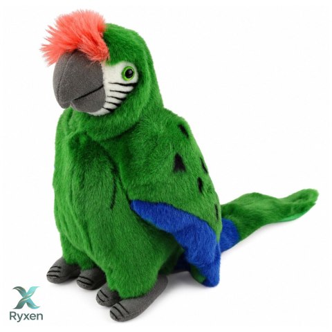 Pluszowa Papuga Ara Ptak Egzotyczny Maskotka Przytulanka Zielona 24 cm