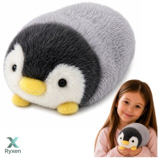 Pluszowy Pingwin Maskotka Miękka Przytulanka Biało Szary 16 cm