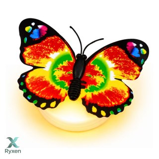 Świecący Motylek LED Dekoracja Do Przyklejenia Samoprzylepny 6x5 cm