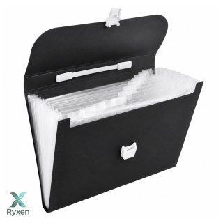 Teczka Organizer Folder z Uchwytem Na Dokumenty 13 Przegród Czarna A4