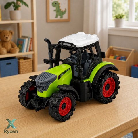 Traktor Farmerski Rolniczy Z Napędem Frykcyjnym Zielony 15 cm