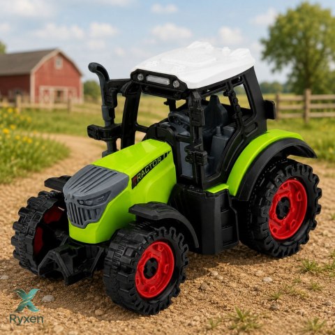 Traktor Farmerski Rolniczy Z Napędem Frykcyjnym Zielony 15 cm