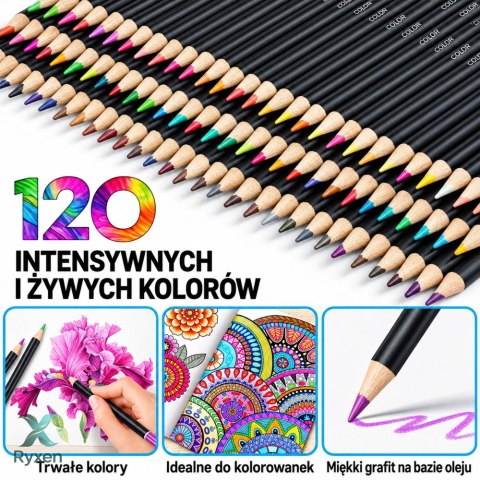 Zestaw Kredek Ołówkowych w Piórniku 2 Szkicowniki Etui 120 szt.
