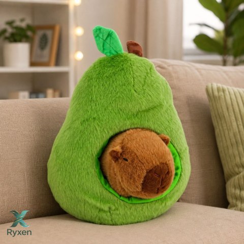 Zielone Awokado z Kapibarą 2w1 Pluszowe Maskotka Przytulanka 35 cm