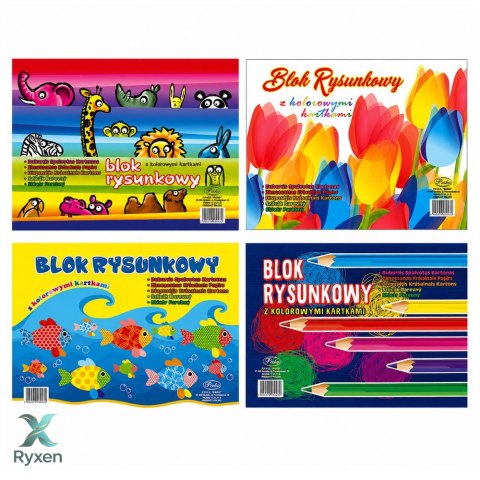 Blok rysunkowy kolorowy A4 16 kartek 80g PROTOS