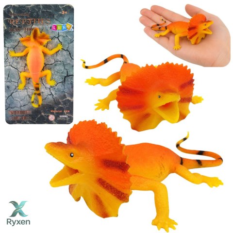 Jaszczurka Kołnierzasta Gumowa Figurka Rozciągliwa Realistyczna 19cm