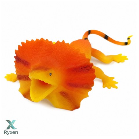 Jaszczurka Kołnierzasta Gumowa Figurka Rozciągliwa Realistyczna 19cm