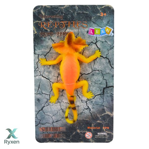 Jaszczurka Kołnierzasta Gumowa Figurka Rozciągliwa Realistyczna 19cm