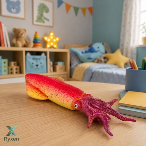 Kałamarnica Gumowa Figurka Rozciągliwa Realistyczna Zwierzę Morskie 14 cm
