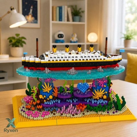 Klocki Konstrukcyjne Statek Titanic Na Rafie Koralowej 3892 el.