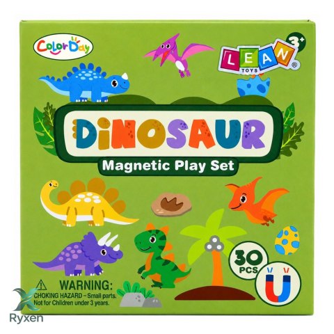 Książeczka Magnetyczna Układanka Puzzle Dinozaury Kolorowe Magnesy 30 el.