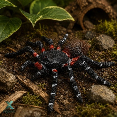 Pająk Tarantula Gumowa Figurka Rozciągliwa Realistyczna Czarny 10 cm